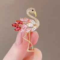 XSB150 - Gemstone Swan Saree Brooch